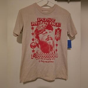 Post Malone Graphic Tee in Beige